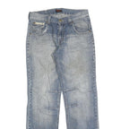 UNCLE Mens Regular Blue Denim Zip Closure Jeans W30 L34 Stylish Faded Look