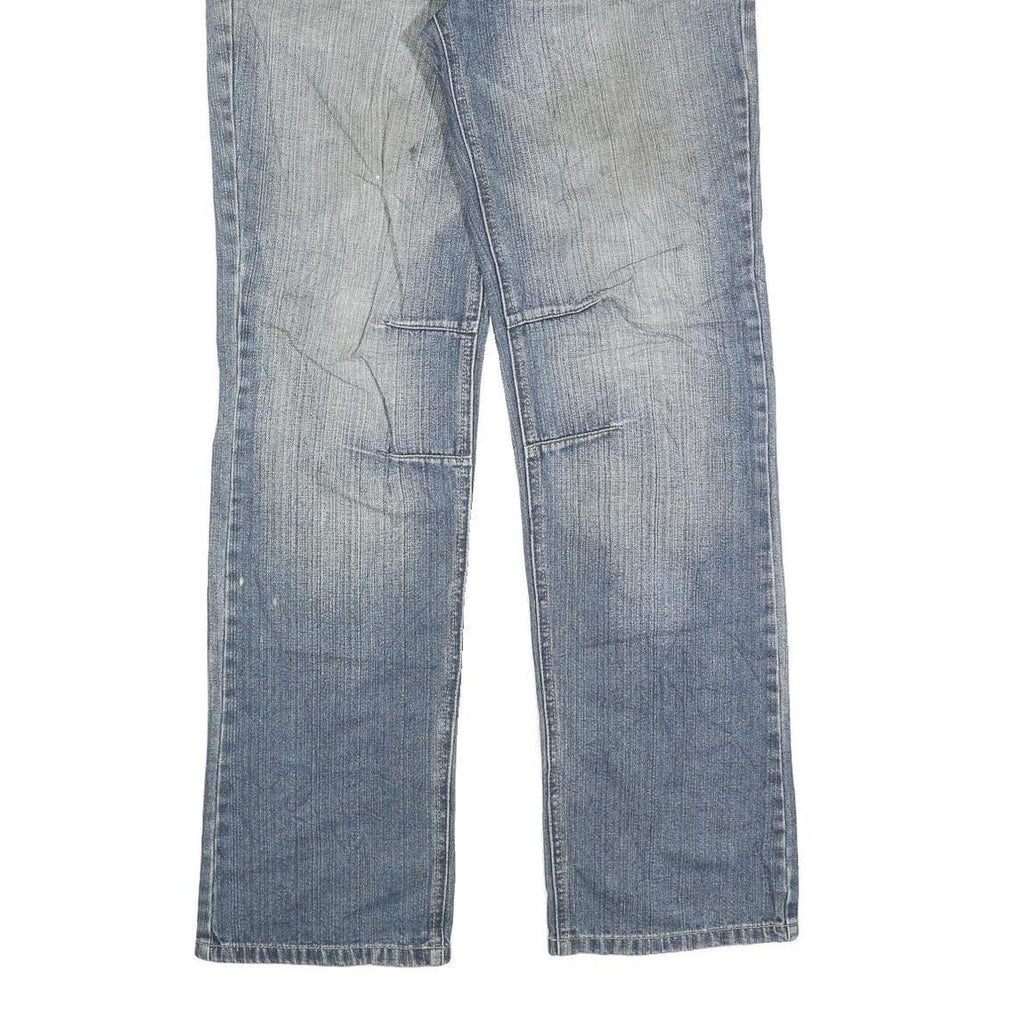 UNCLE Mens Regular Blue Denim Zip Closure Jeans W30 L34 Stylish Faded Look