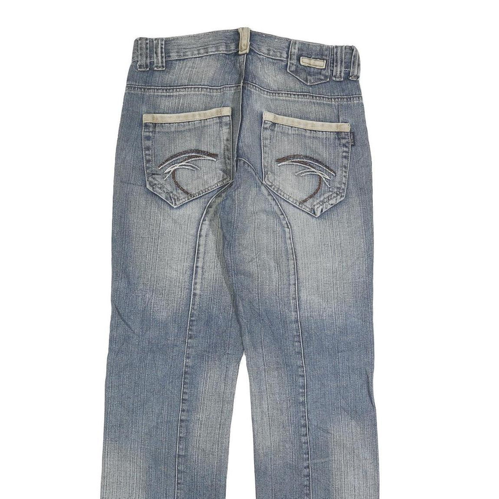 UNCLE Mens Regular Blue Denim Zip Closure Jeans W30 L34 Stylish Faded Look