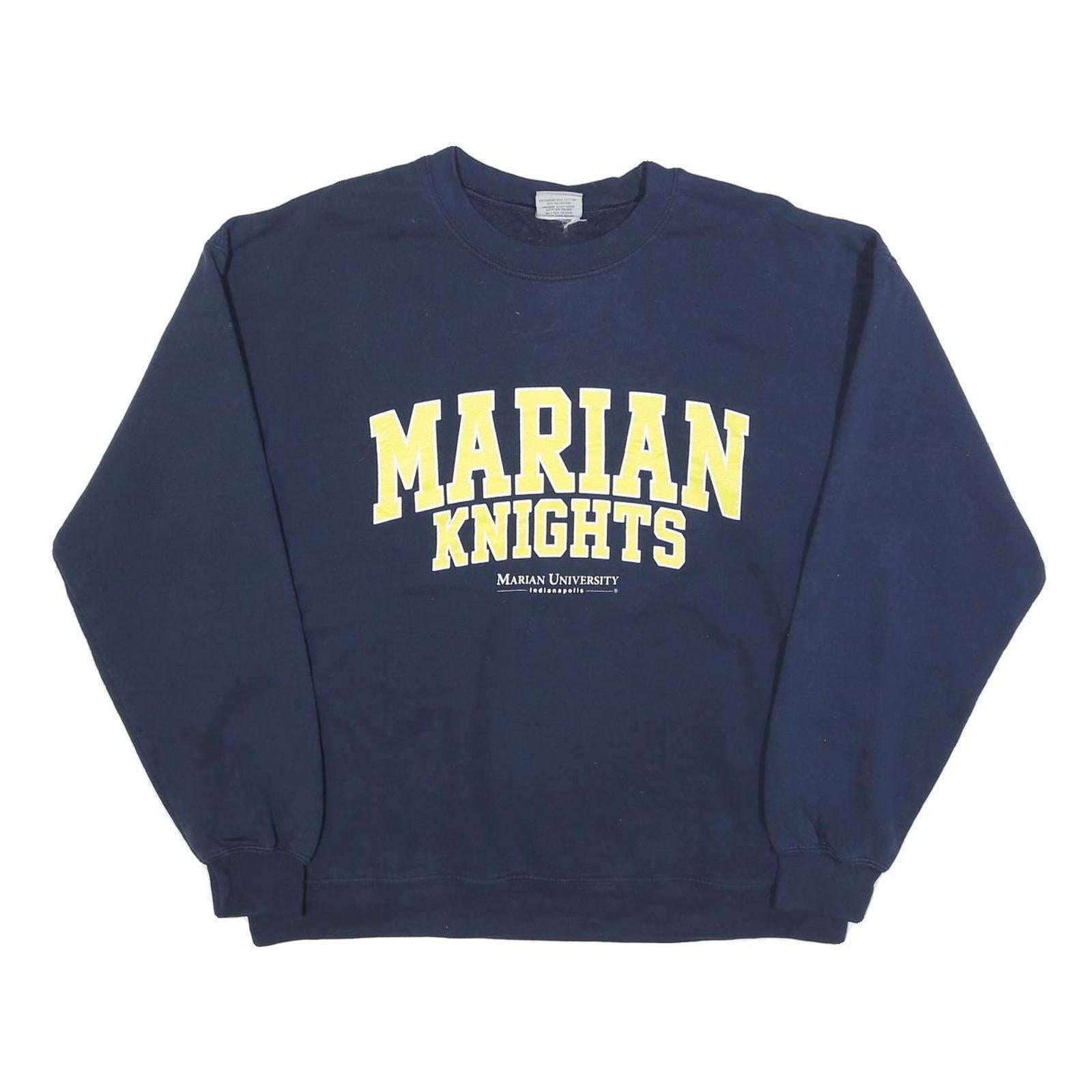 MV SPORT Womens Navy Marian Knights Crew Neck L Cotton Blend Sweatshirt