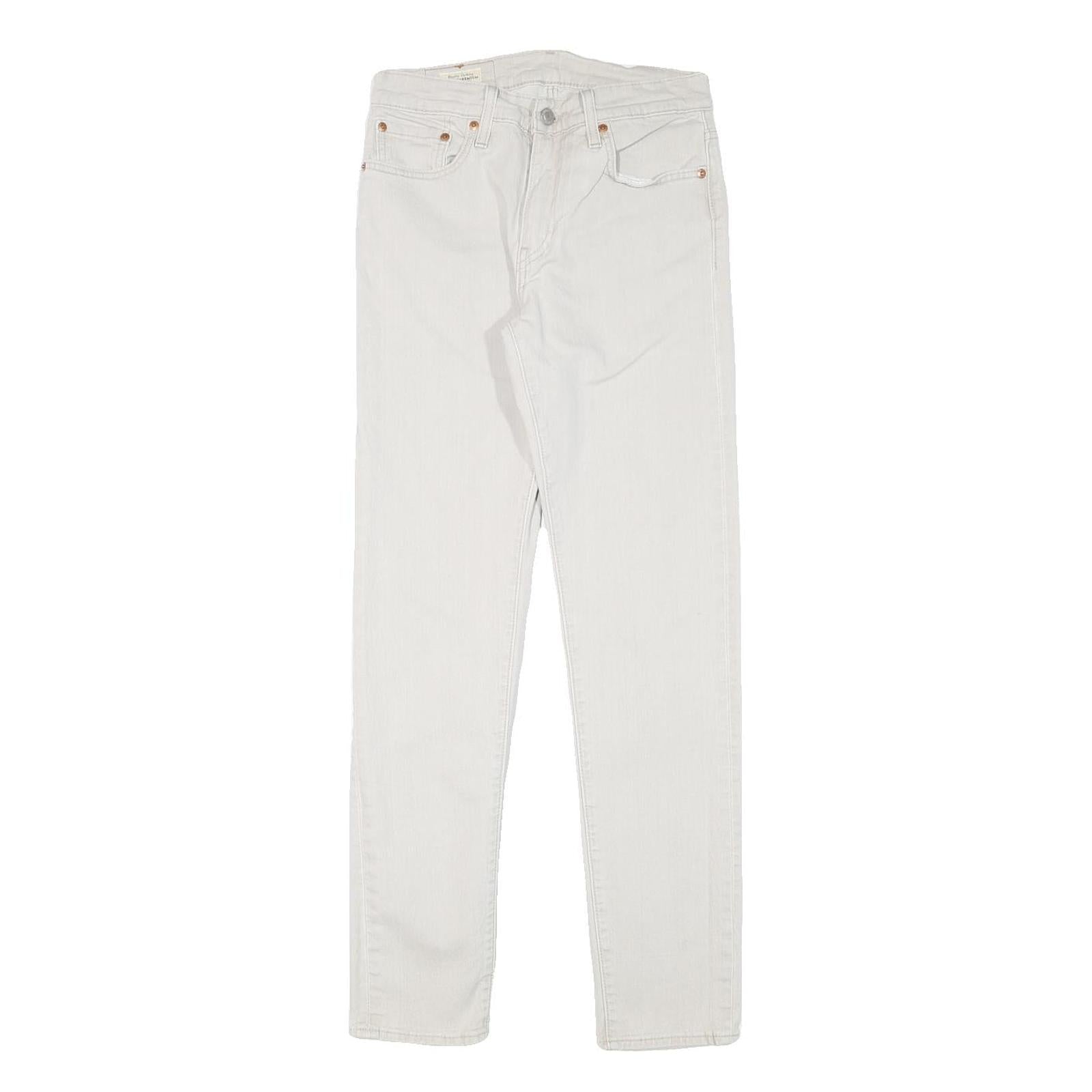 LEVI'S Mens Slim White Jeans Denim W27 L30 Cotton Blend Zip Fastening