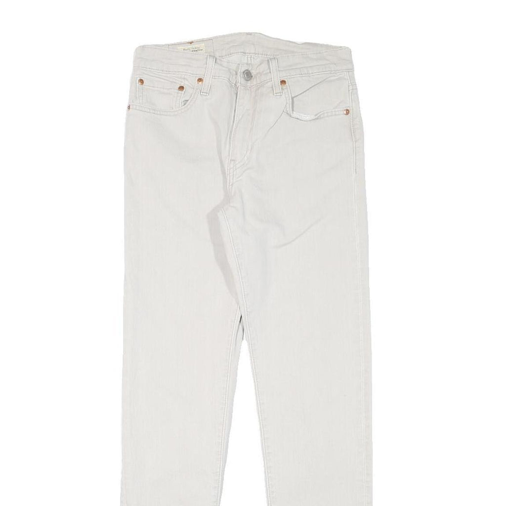 LEVI'S Mens Slim White Jeans Denim W27 L30 Cotton Blend Zip Fastening
