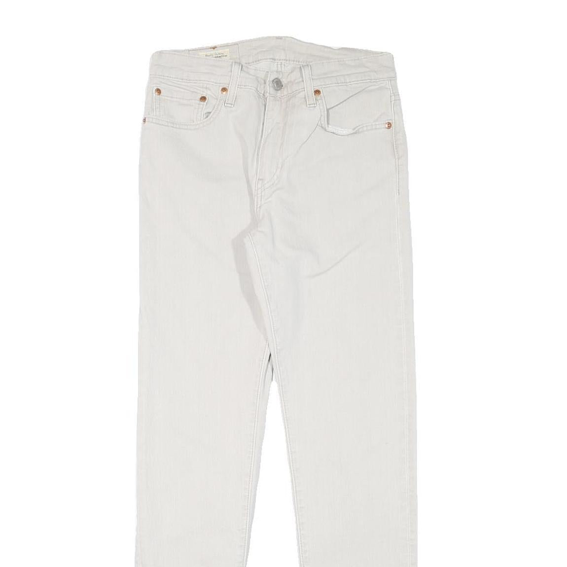 LEVI'S Mens Slim White Jeans Denim W27 L30 Cotton Blend Zip Fastening