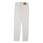 LEVI'S Mens Slim White Jeans Denim W27 L30 Cotton Blend Zip Fastening
