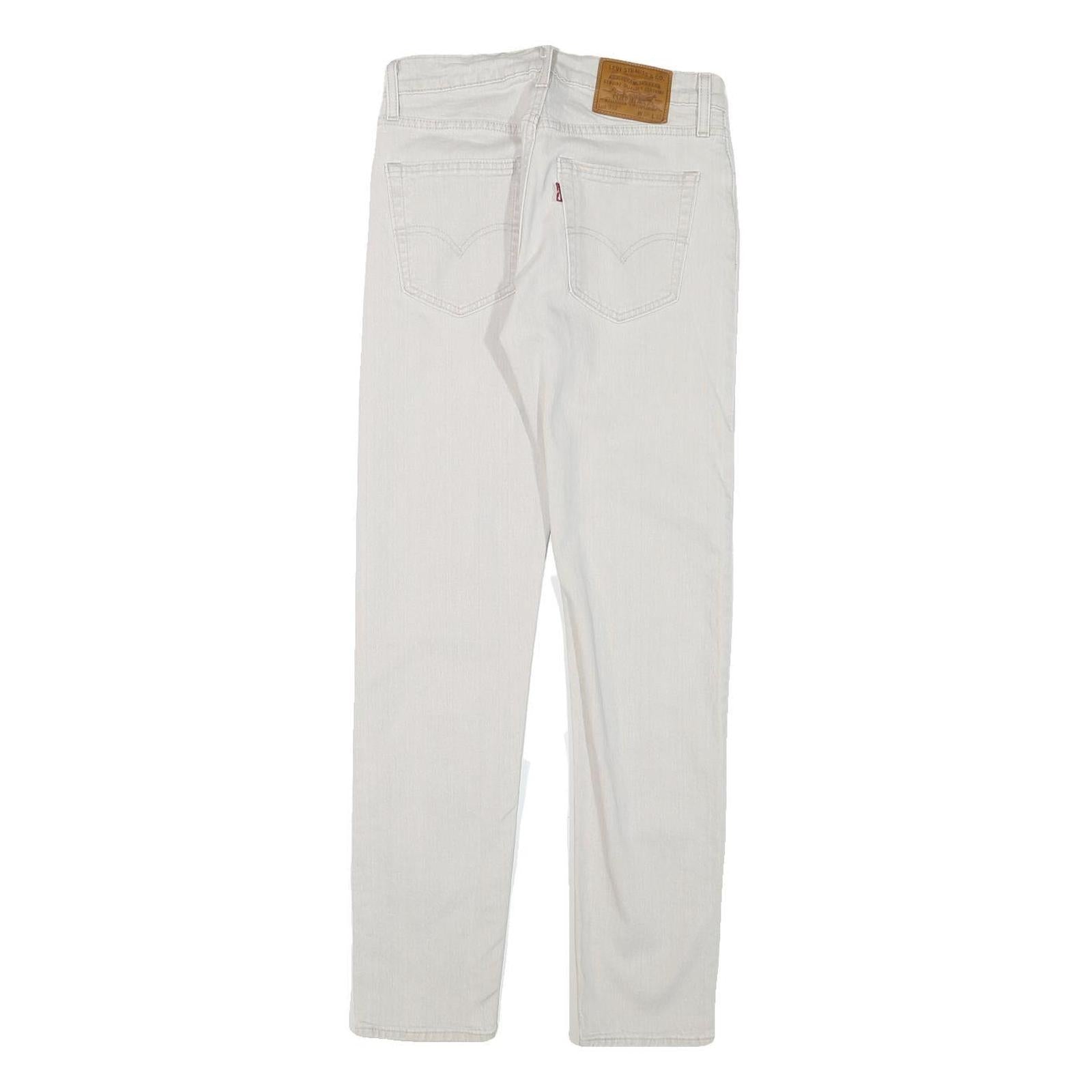LEVI'S Mens Slim White Jeans Denim W27 L30 Cotton Blend Zip Fastening