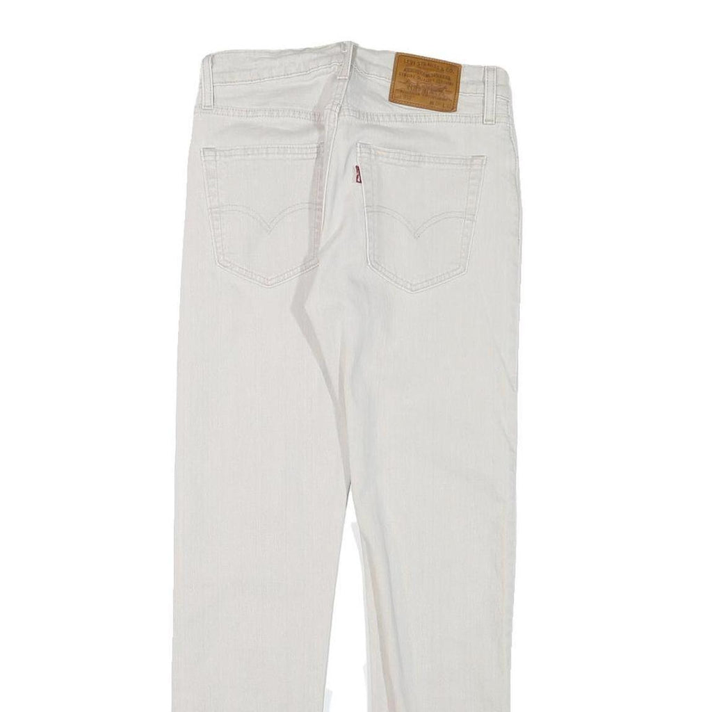 LEVI'S Mens Slim White Jeans Denim W27 L30 Cotton Blend Zip Fastening
