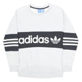 ADIDAS Womens Grey & Black Logo Crew Neck UK 6 Sweatshirt Sportswear Casual