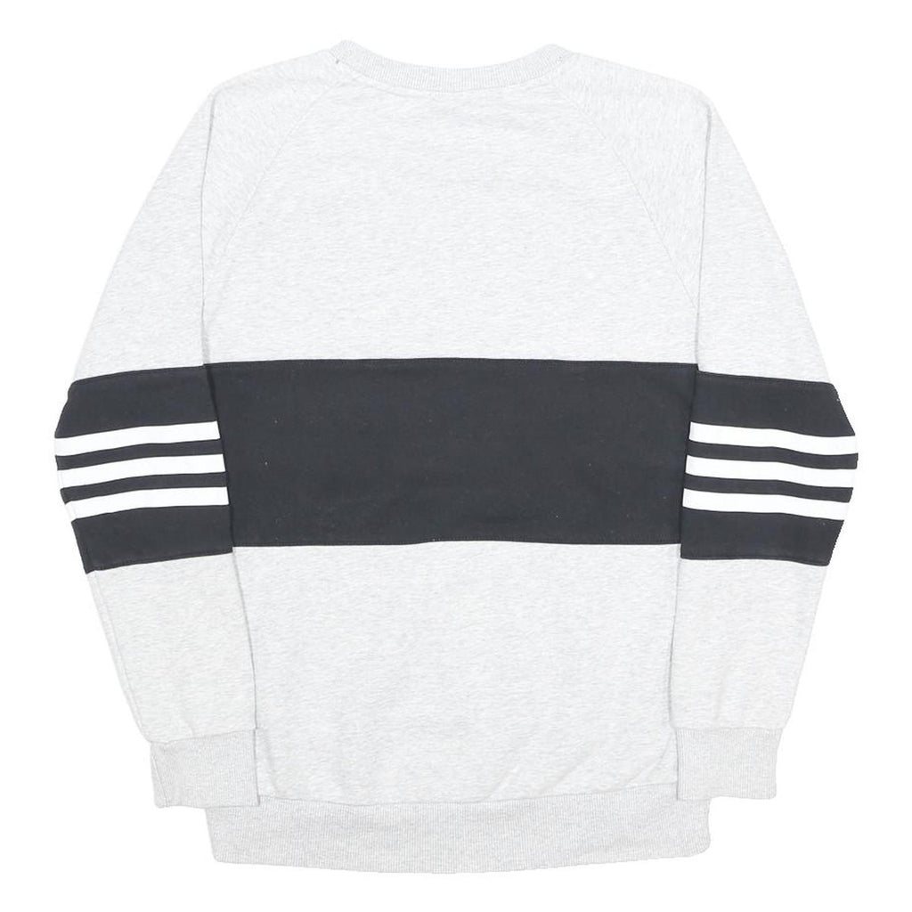 ADIDAS Womens Grey & Black Logo Crew Neck UK 6 Sweatshirt Sportswear Casual