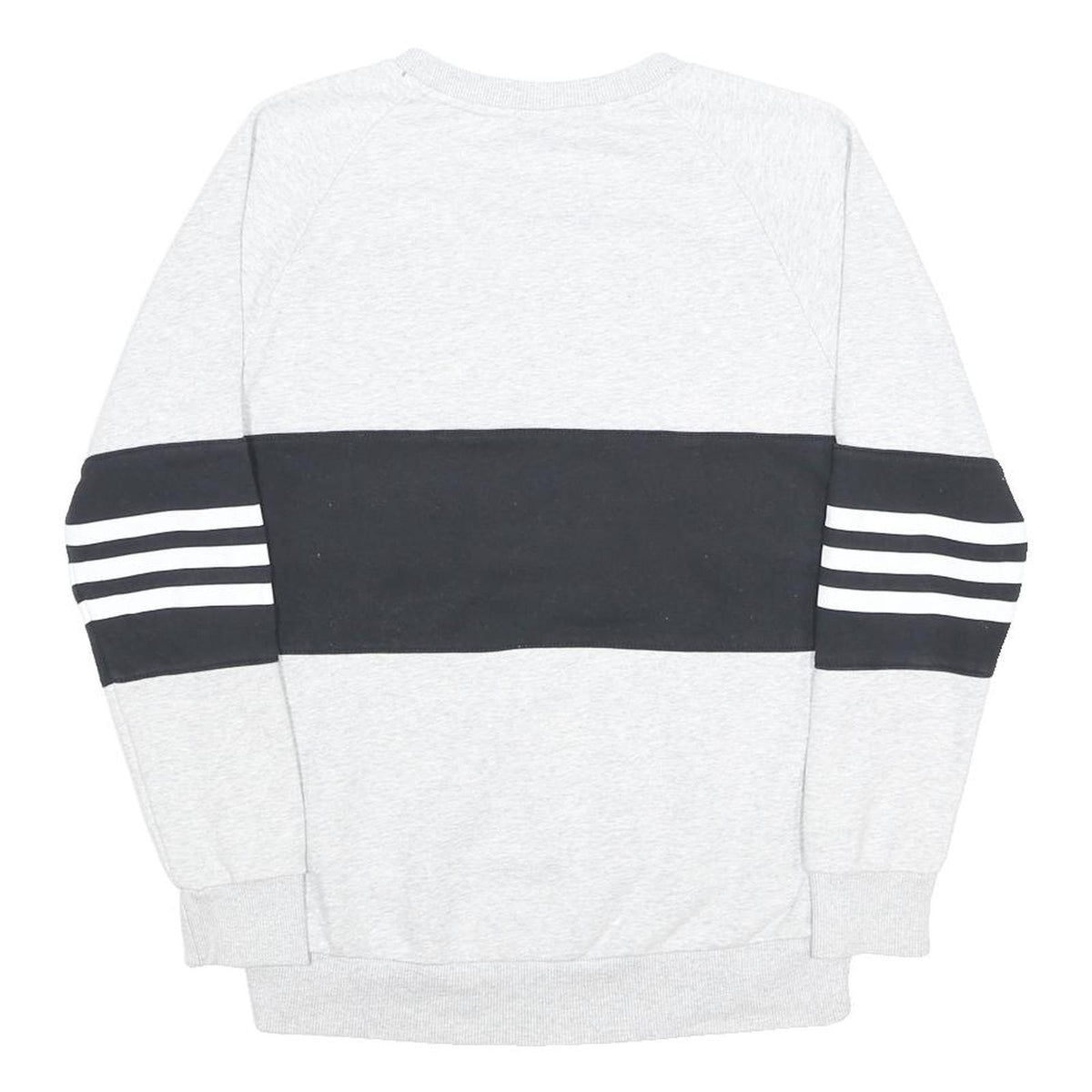 ADIDAS Womens Grey & Black Logo Crew Neck UK 6 Sweatshirt Sportswear Casual