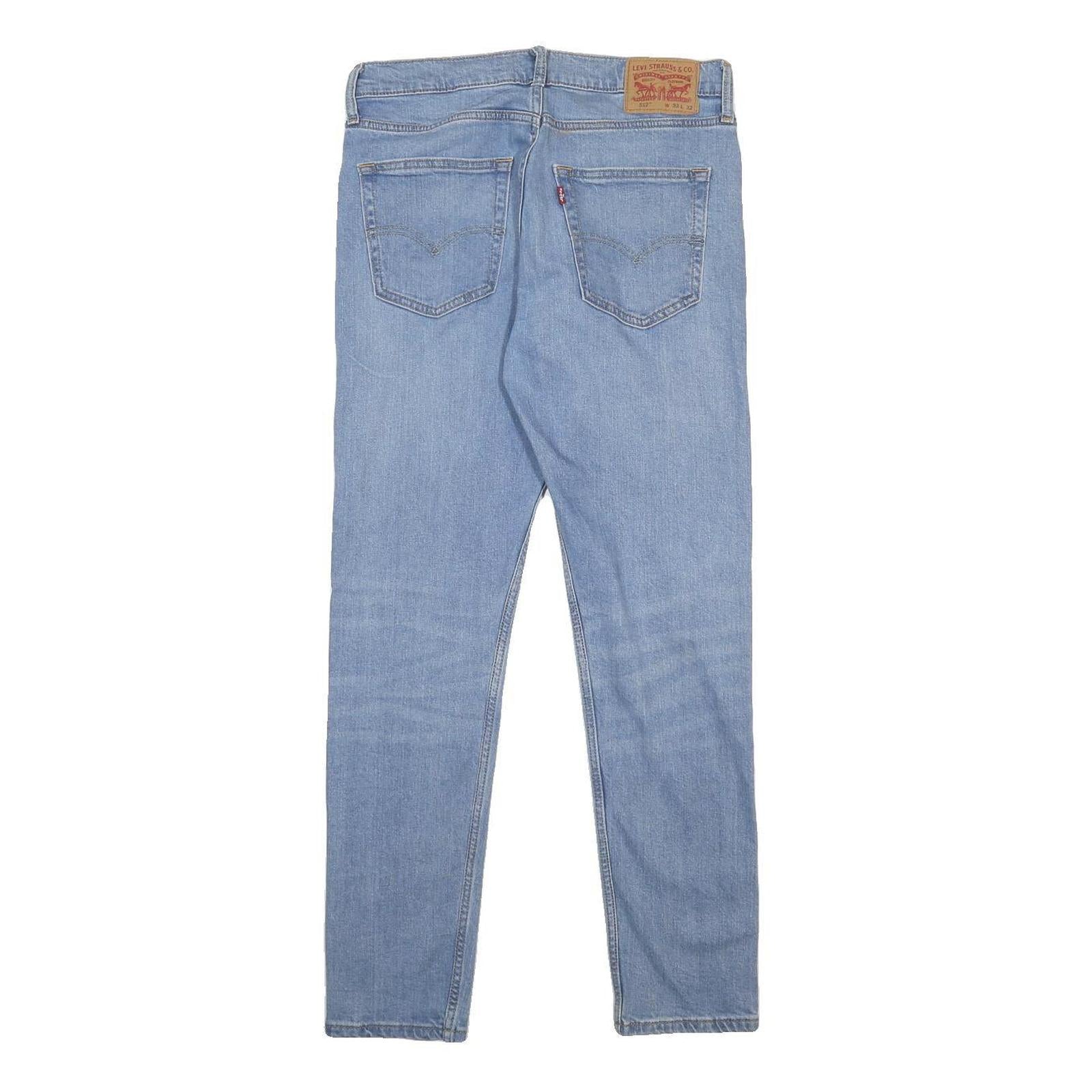LEVI'S 512 Mens Slim Light Blue Denim Jeans W33 L32 Classic Zip Closure