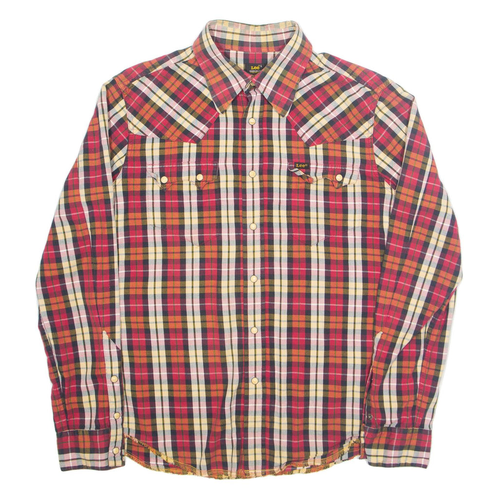 LEE Mens Shirt Red Check Long Sleeve L