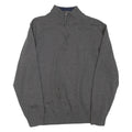 NAUTICA Mens Jumper Grey 1/4 Zip Tight Knit L