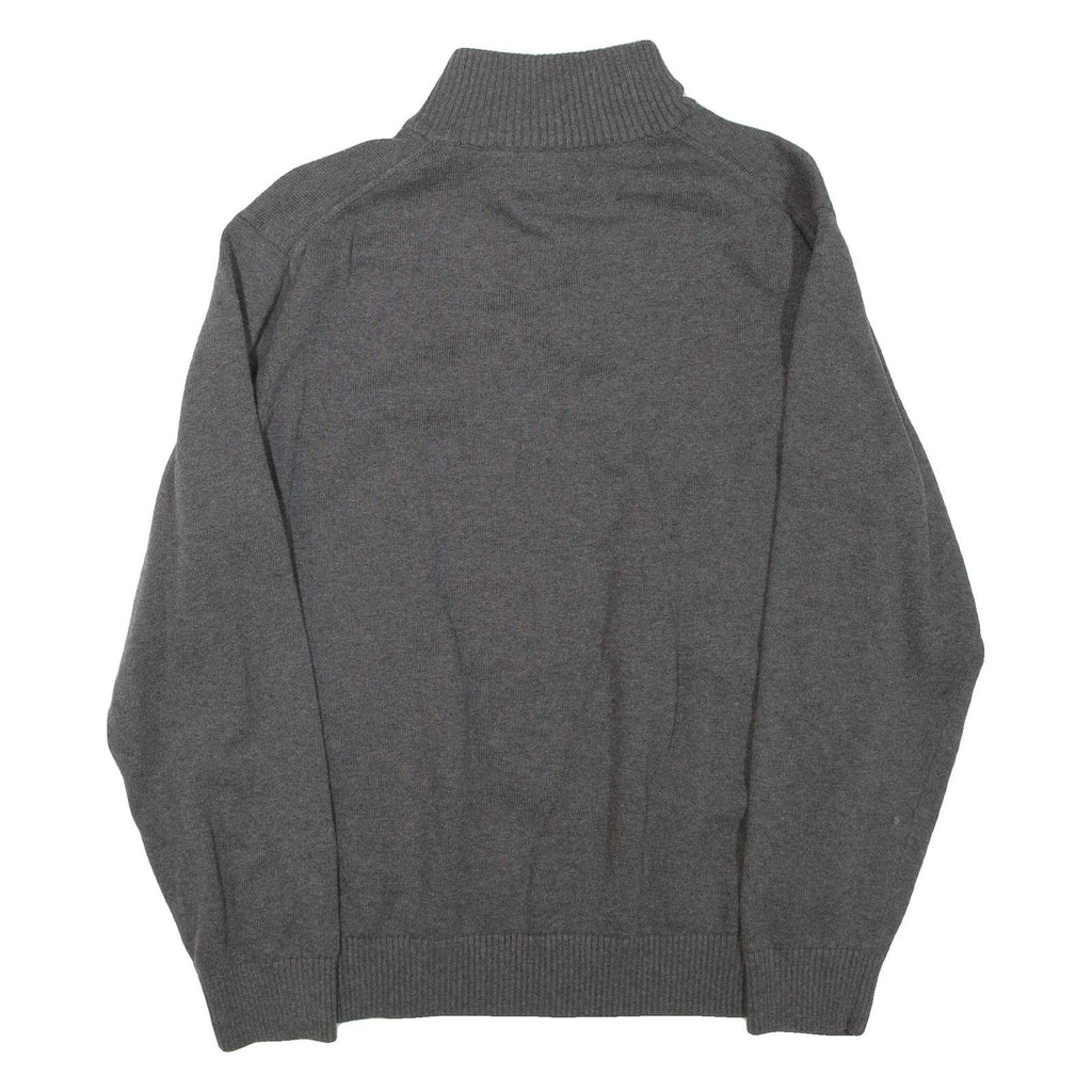 NAUTICA Mens Jumper Grey 1/4 Zip Tight Knit L