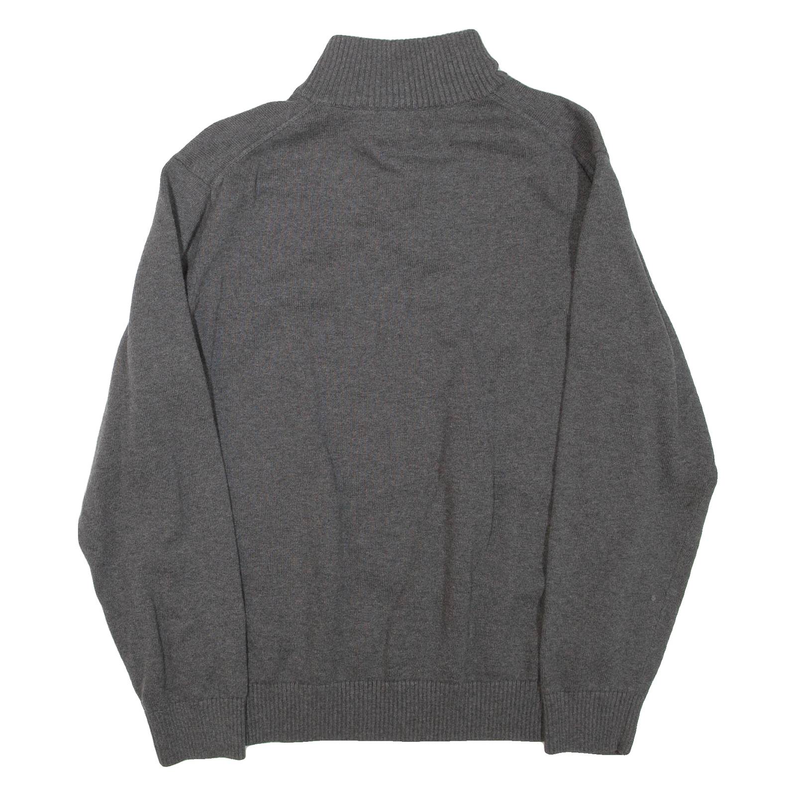 NAUTICA Mens Jumper Grey 1/4 Zip Tight Knit L