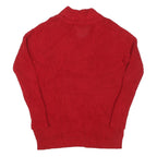 LAUREN RALPH LAUREN Womens Red Patterned Jumper V-Neck Cable Knit S Cotton Blend