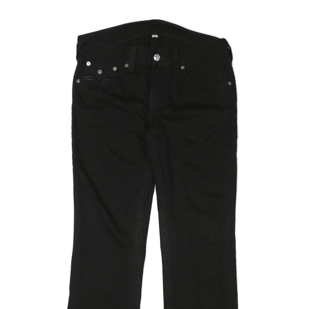 TRUE RELIGION Mens Black Regular Straight Denim Jeans W36 L33 Classic Cotton