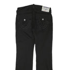 TRUE RELIGION Mens Black Regular Straight Denim Jeans W36 L33 Classic Cotton