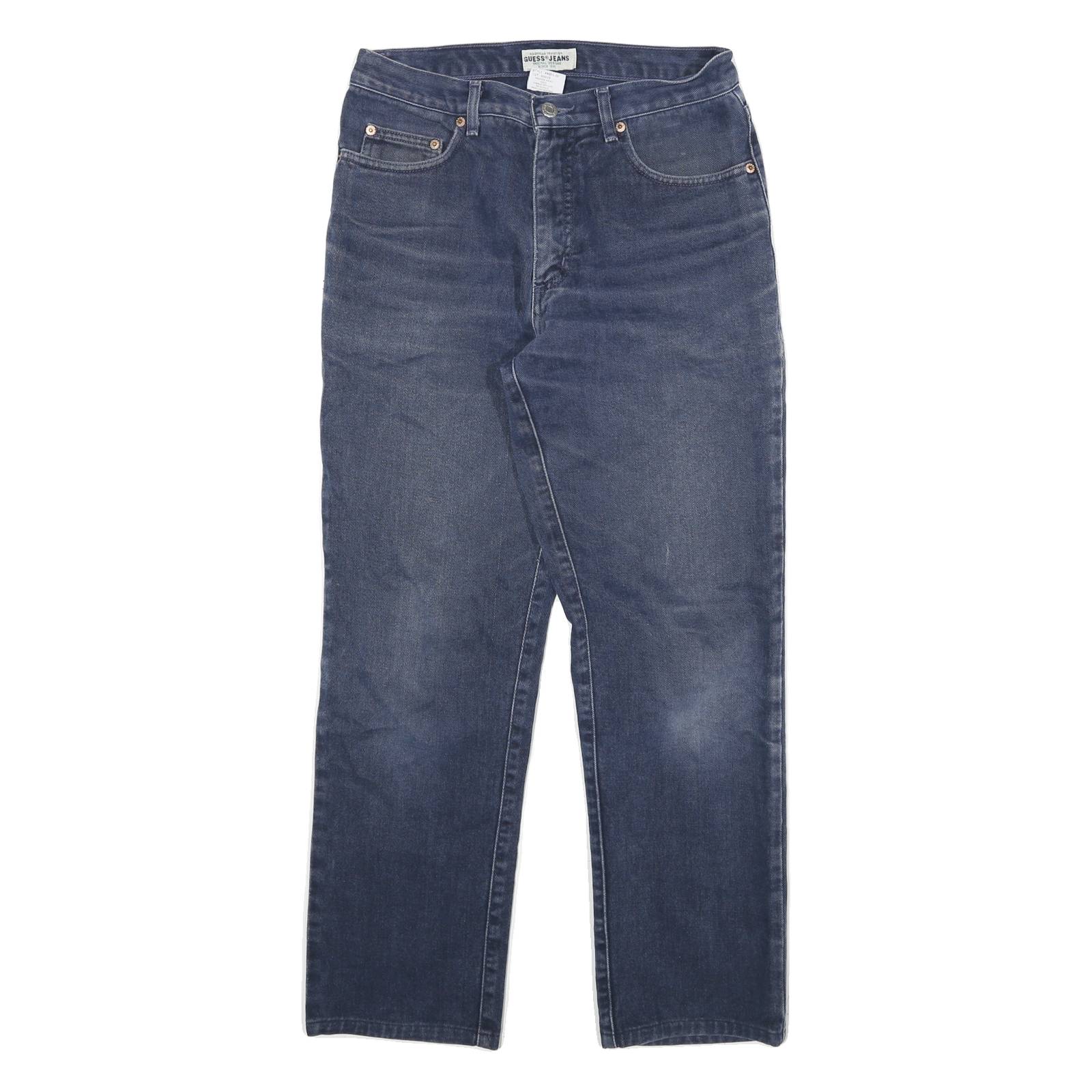 GUESS Mens Jeans Blue Regular Straight Denim Medium W28 L27 Classic Cotton Blend