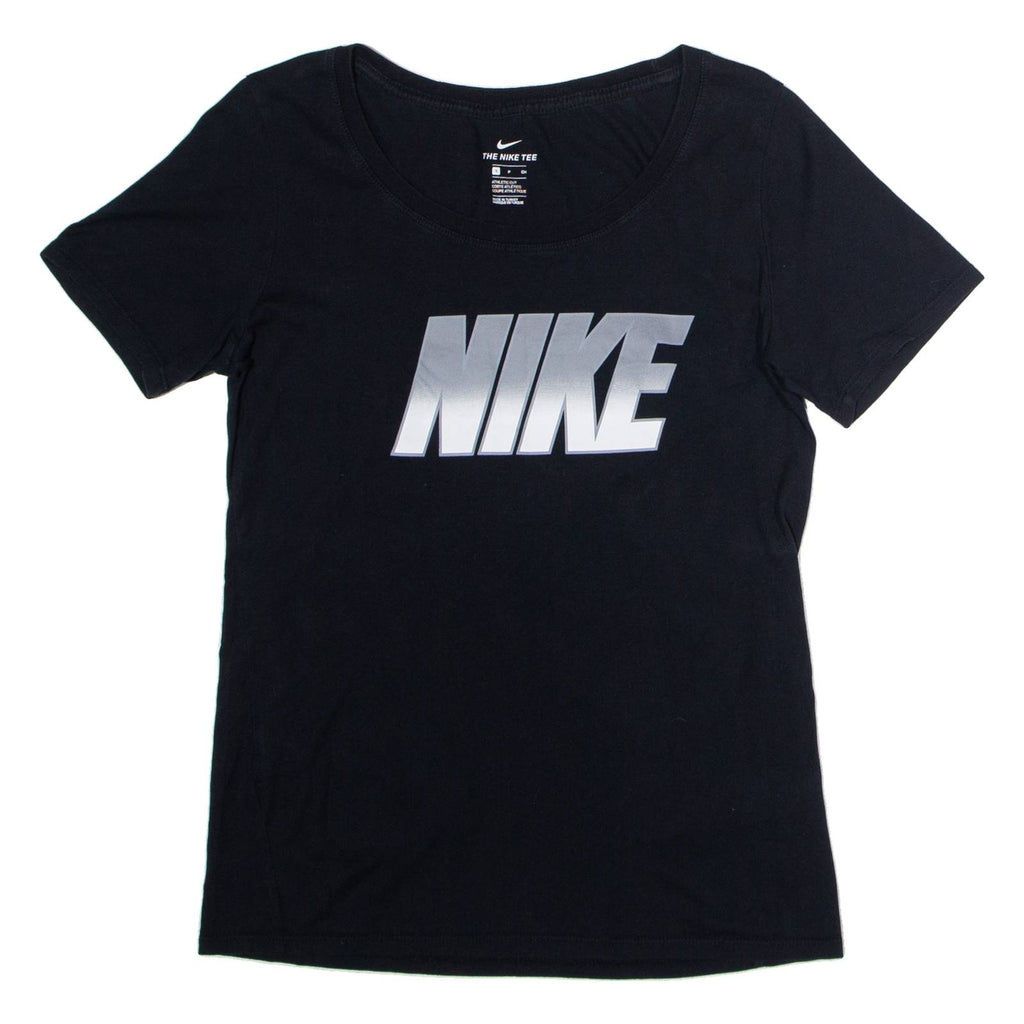 NIKE Athletic Cut Womens T-Shirt Black Crew Neck S