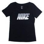 NIKE Athletic Cut Womens T-Shirt Black Crew Neck S