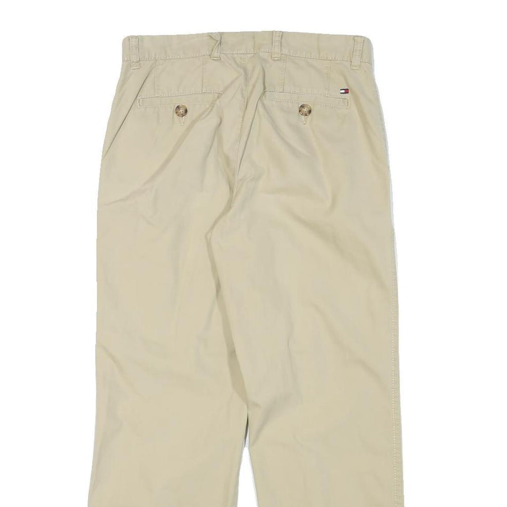 TOMMY HILFIGER Mens Cotton Blend Beige Regular Fit Straight Leg Trousers W30 L27