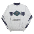 Mens Grey & Navy Sweatshirt Regent Park Graphic Crew Neck L Cotton Blend Comfort
