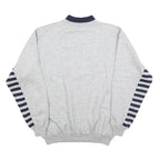 Mens Grey & Navy Sweatshirt Regent Park Graphic Crew Neck L Cotton Blend Comfort