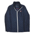 TOMMY HILFIGER Womens Navy Blue Quilted Jacket S Polyester Zip Up
