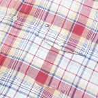 TOMMY HILFIGER Mens Red & Cream Check Shirt L Casual Cotton Blend Summer