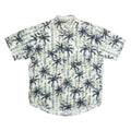 CROSSINGS Mens Cream & Black Palm Tree Print Shirt M Casual Cotton Blend Summer