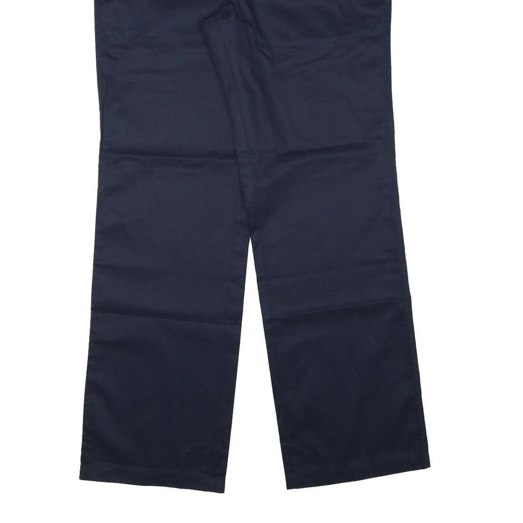 CALVIN KLEIN Mens Cotton Blend Navy Regular Straight Trousers W34 L32 Classic