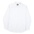 BOSS Mens White Plain Cotton Blend Shirt M Classic Formal Long Sleeve Button