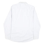 BOSS Mens White Plain Cotton Blend Shirt M Classic Formal Long Sleeve Button