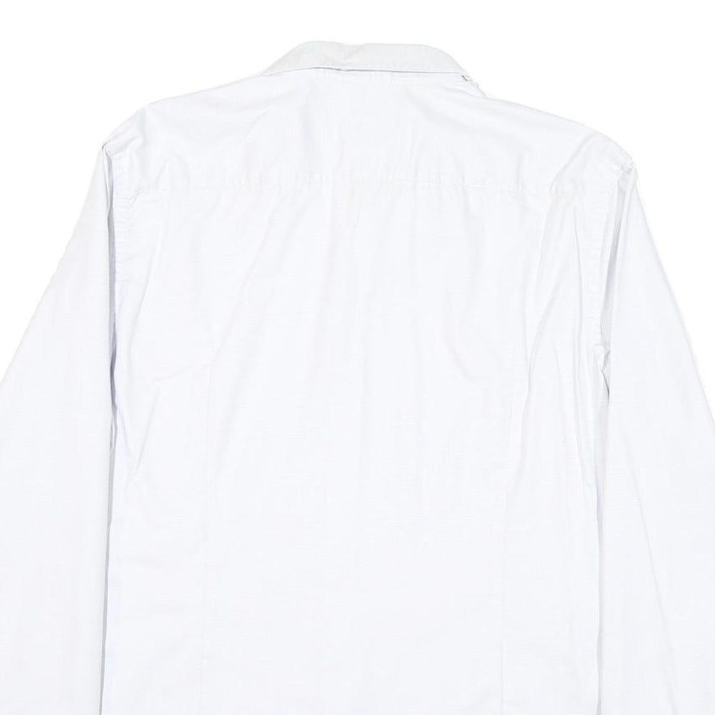 BOSS Mens White Plain Cotton Blend Shirt M Classic Formal Long Sleeve Button
