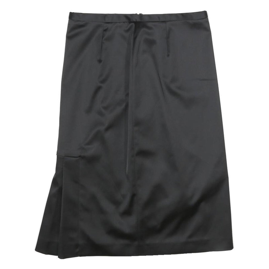COAST Womens Black Pleated Midi Polyamide Blend Skirt UK 10 Elegant Office Wear