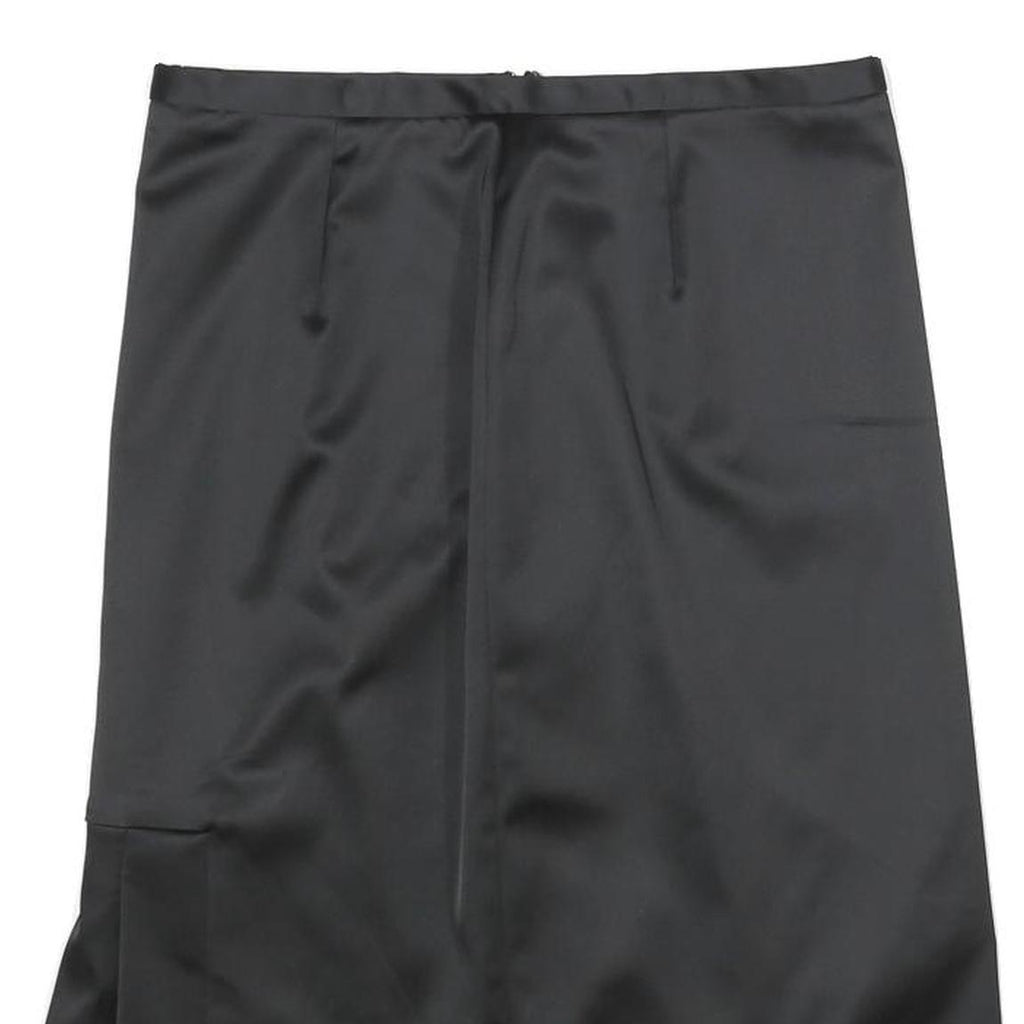 COAST Womens Black Pleated Midi Polyamide Blend Skirt UK 10 Elegant Office Wear