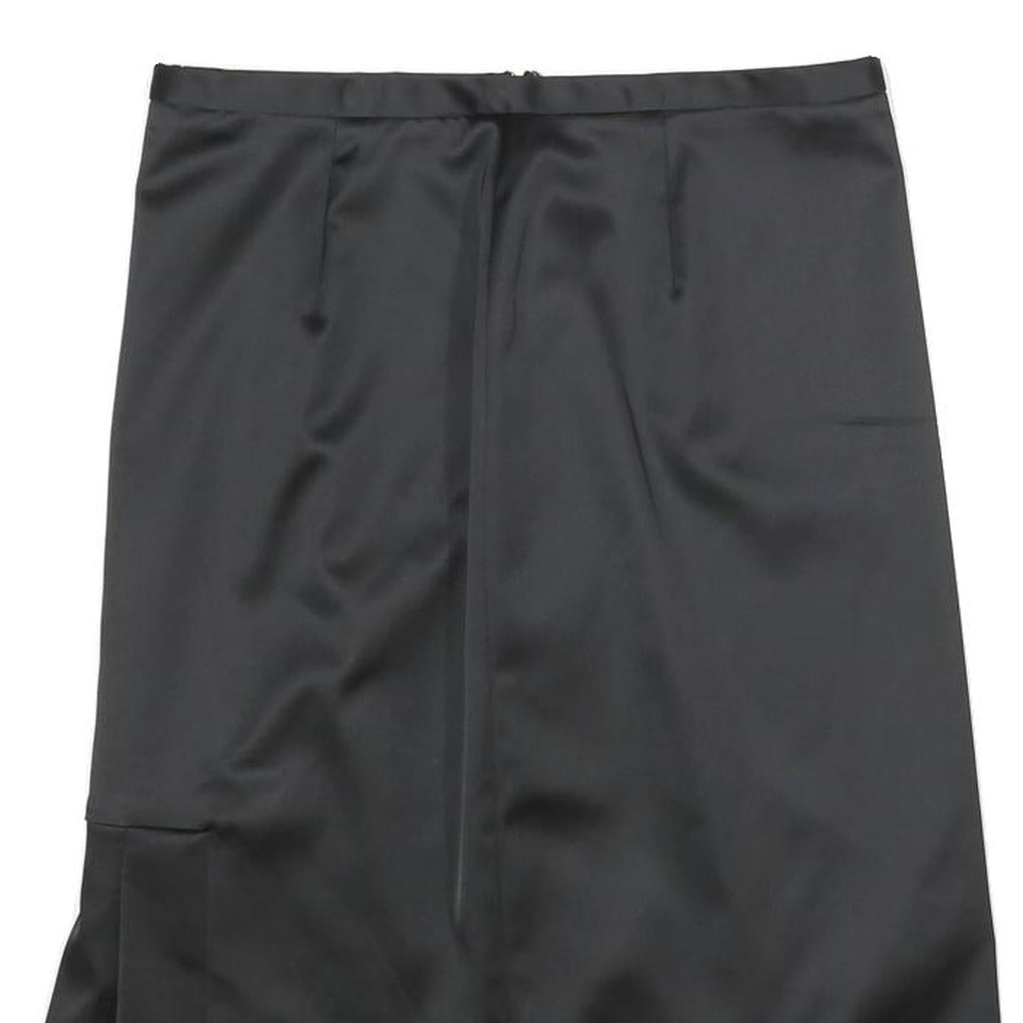 COAST Womens Black Pleated Midi Polyamide Blend Skirt UK 10 Elegant Office Wear