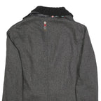 DESIGUAL Mens Grey Button Jacket M Woven Plain Stylish Detailed Buttons