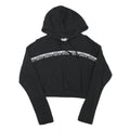 ADIDAS Womens Black Hoodie UK 8 Crop Hooded Sweatshirt Cotton Blend