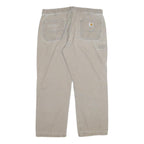 CARHARTT Mens Regular Beige Cotton Blend Trousers W36 L28 Workwear Zip Closure