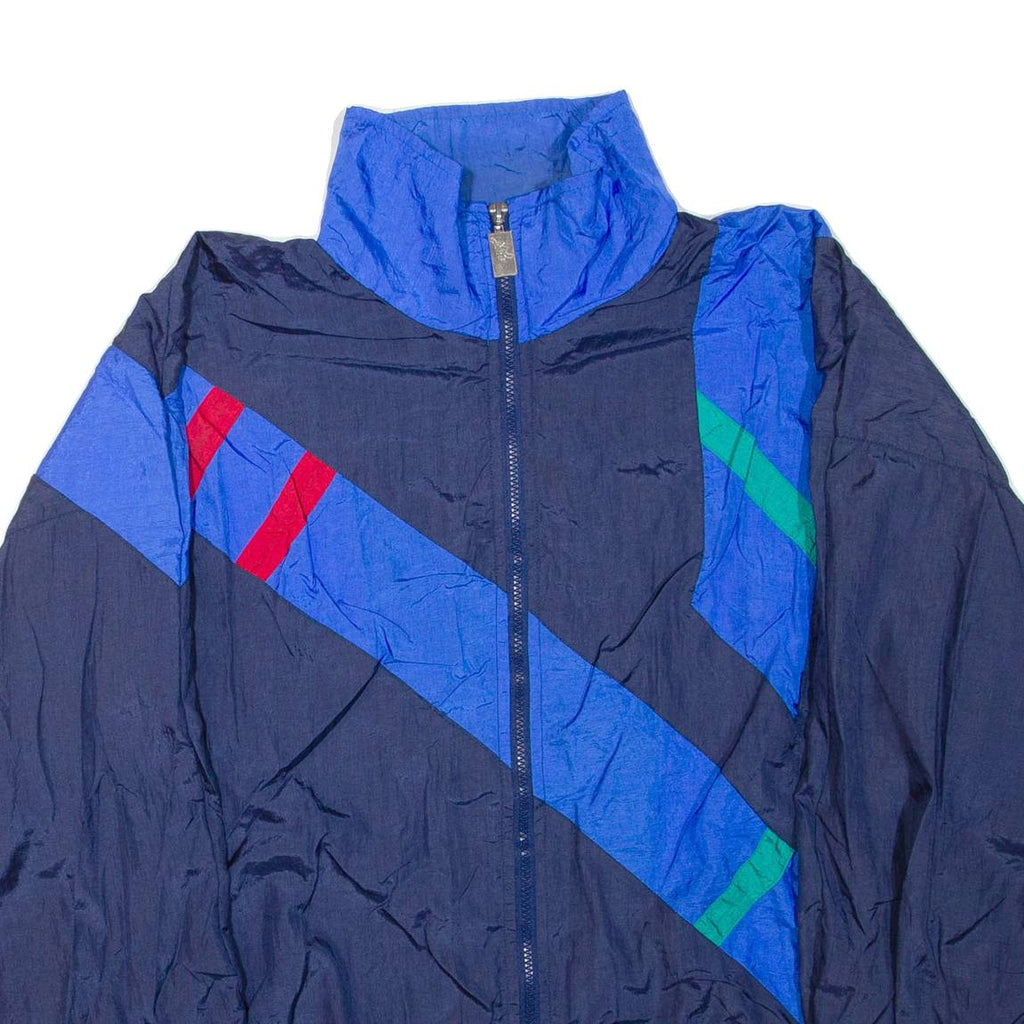 VIZOR Mens Track Jacket Blue Nylon L