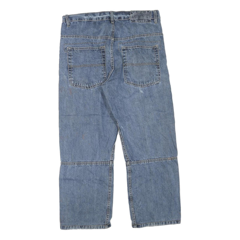 OKAY JEANS WEAR Womens Regular Fit Straight Denim Blue W34 L27 Classic Zip