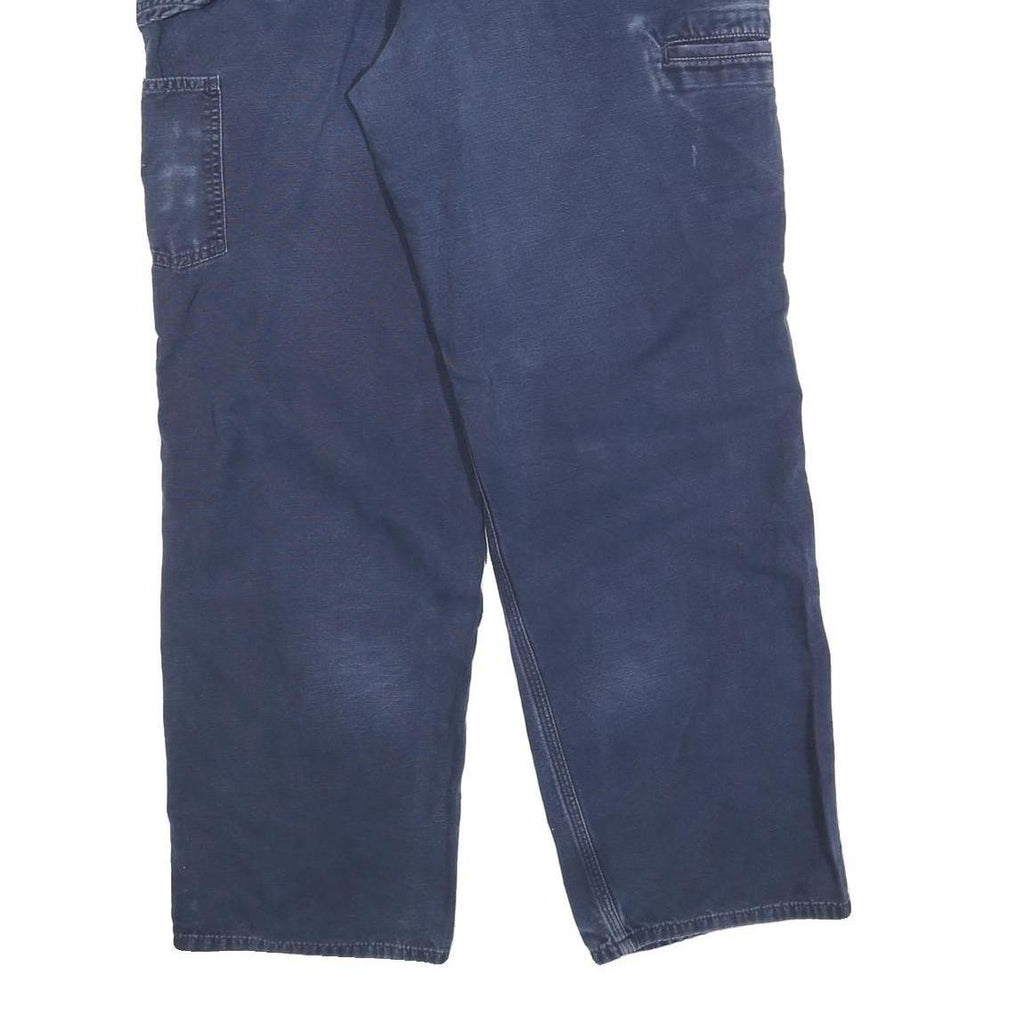 CARHARTT Mens Cotton Blend Blue Loose Straight Trousers W38 L32 Workwear Casual