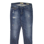GUESS Starlet Distressed Womens Jeans Blue Slim Skinny Stone Wash W31 L34