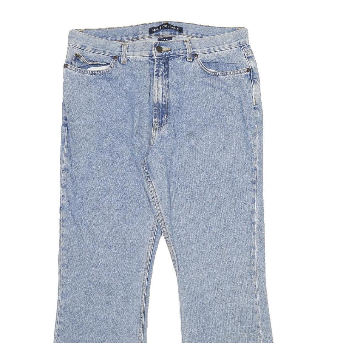 NAUTICA Womens Relaxed Fit Light Blue Denim Jeans W34 L30 Cotton Zip Casual