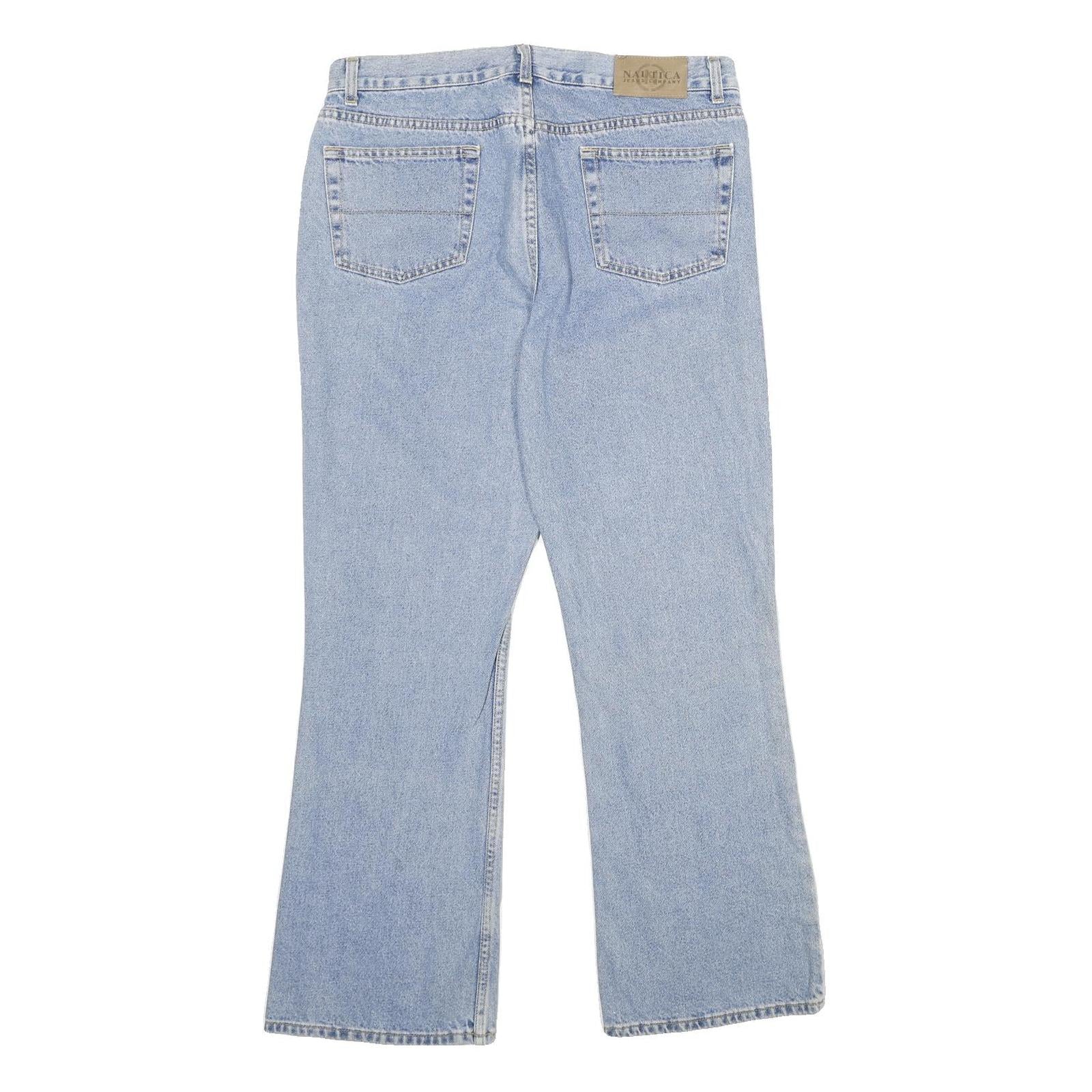 NAUTICA Womens Relaxed Fit Light Blue Denim Jeans W34 L30 Cotton Zip Casual