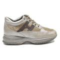 HOGAN Womens Womens Lace-Up Trainers Beige Synthetic UK 4 Comfortable Casual
