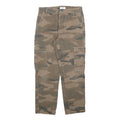 JACQUELINE DE YOUNG Womens Cotton Blend Green Camouflage Regular Cargo Trousers