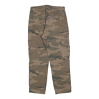 JACQUELINE DE YOUNG Womens Cotton Blend Green Camouflage Regular Cargo Trousers