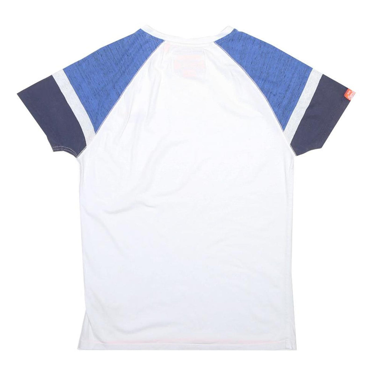 SUPERDRY Mens White Blue & Navy Modern T-Shirt M Short Sleeve Crew Neck Casual